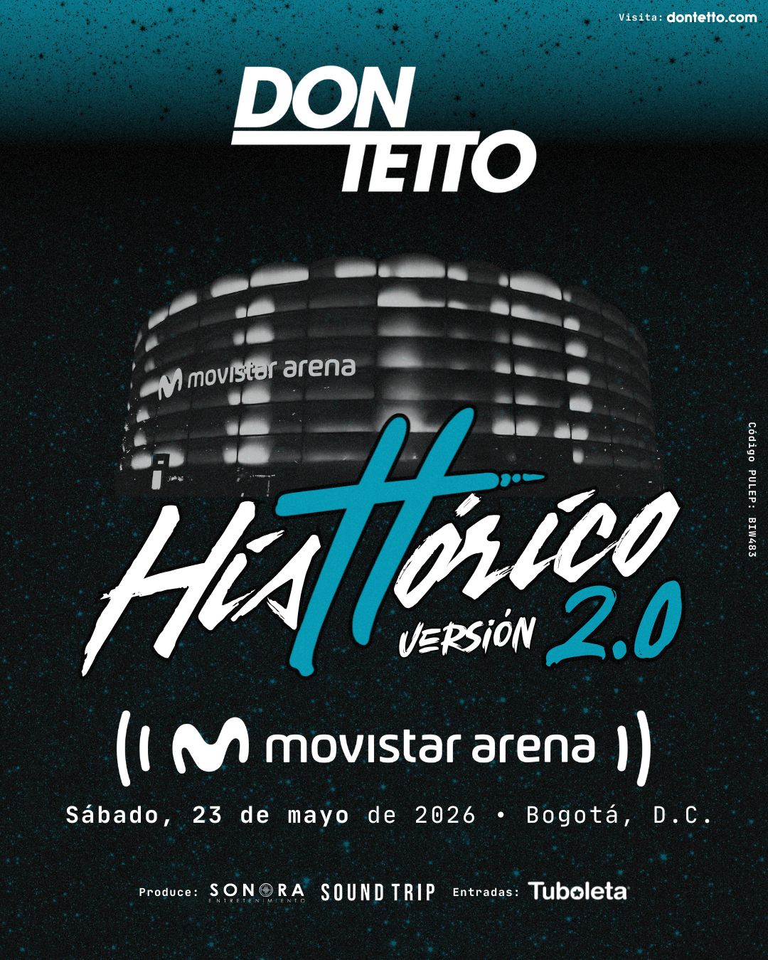 Don Tetto anuncia su regreso al Movistar Arena con el espectáculo "Histórico 2.0"