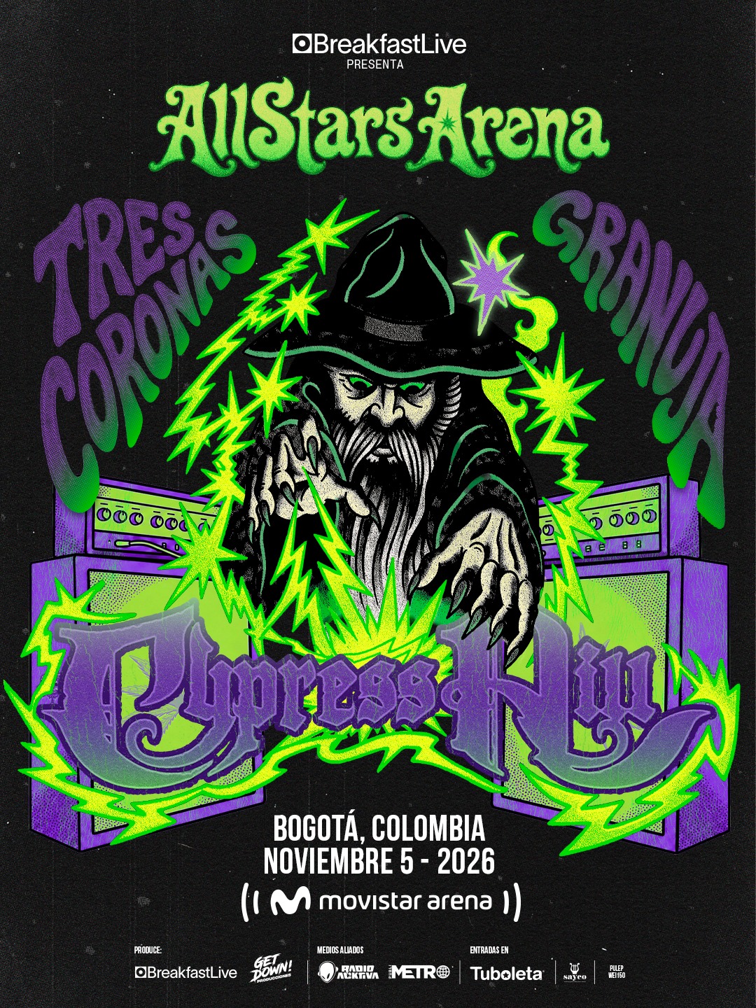 All Stars Arena regresa a Bogotá: Cypress Hill, Tres Coronas y Granuja lideran la cumbre del hip hop