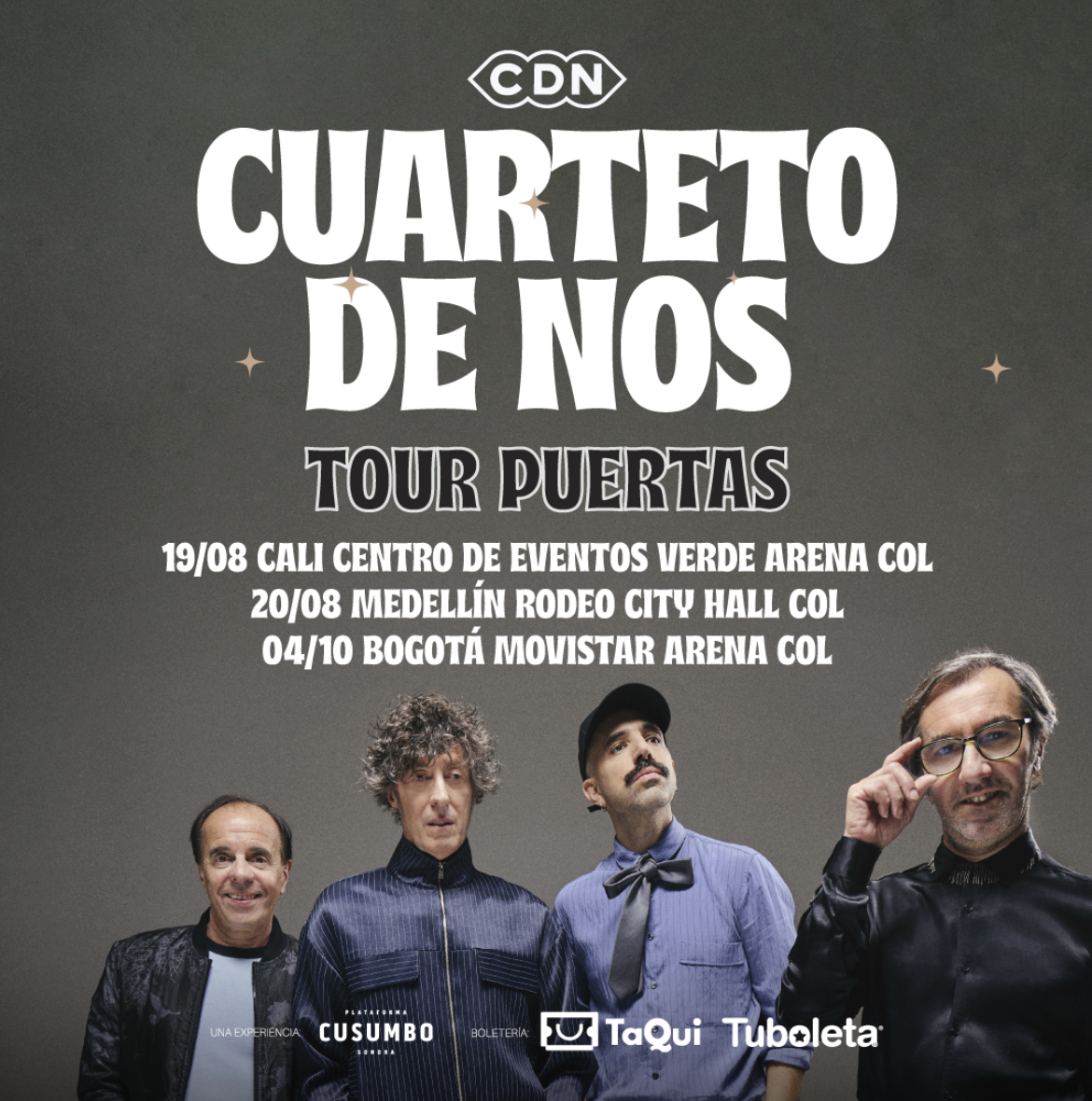 Cuarteto de Nos confirma gira por Colombia para presentar su álbum "Puertas"