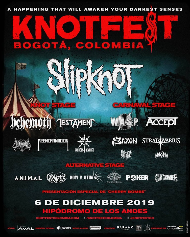 Knotfest Colombia 2019: Slipknot a la cabeza de un contundente cartel