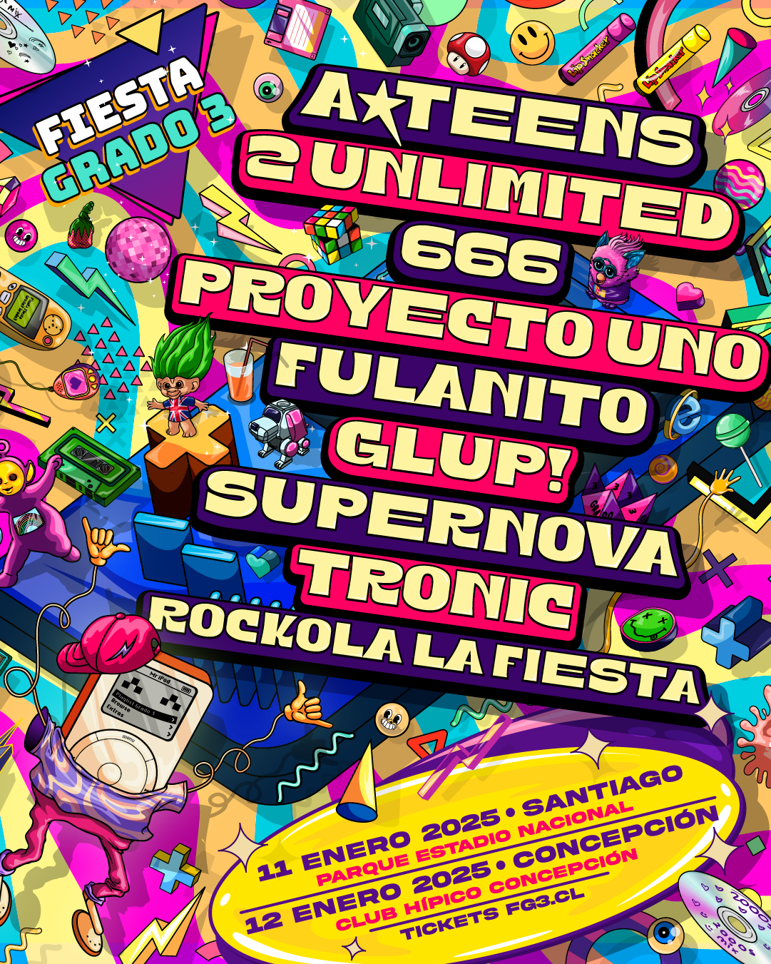 Tronic y Glup! estarán en la Fiesta Grado 3