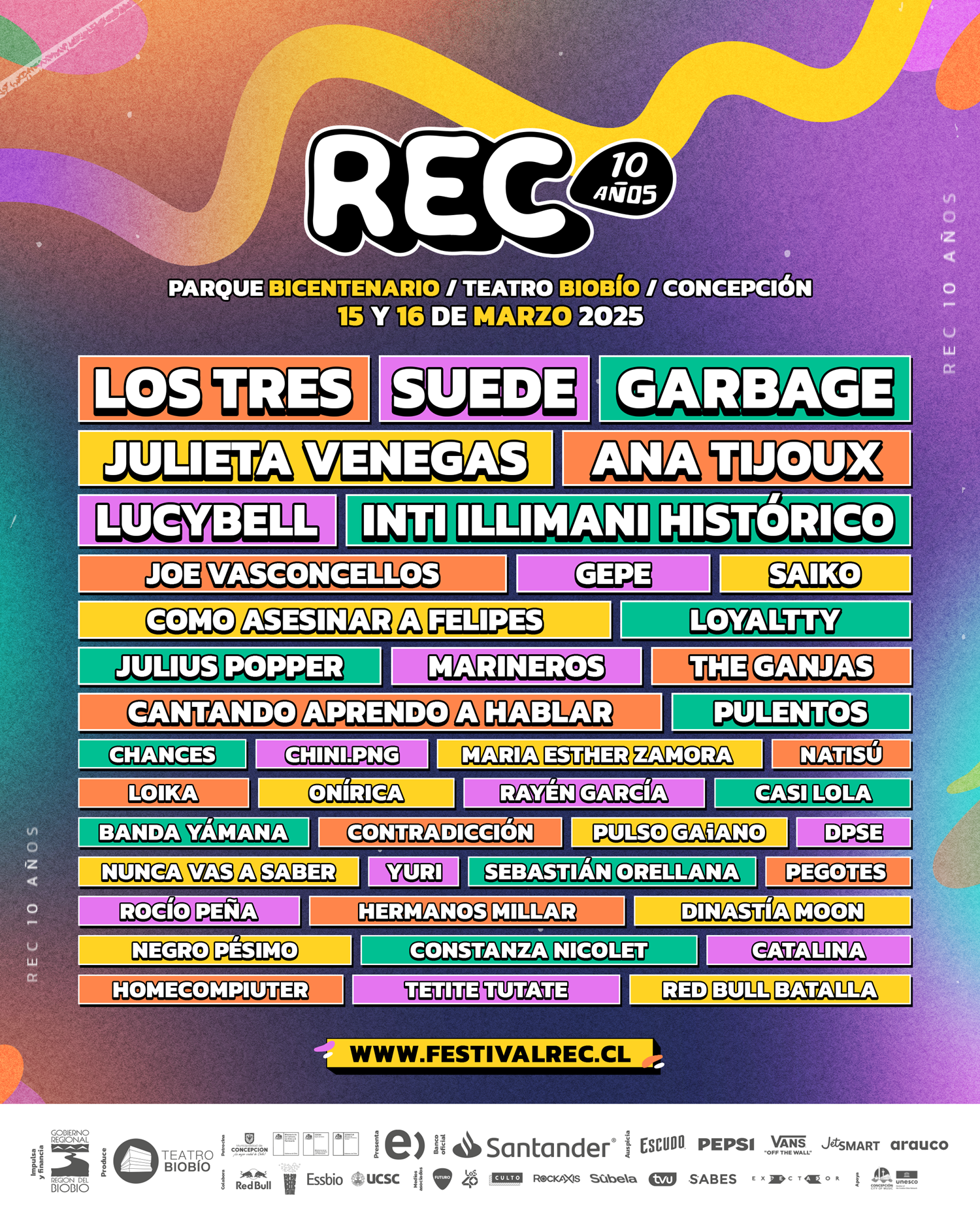Suede, Garbage y Los Tres encabezarán REC 2025