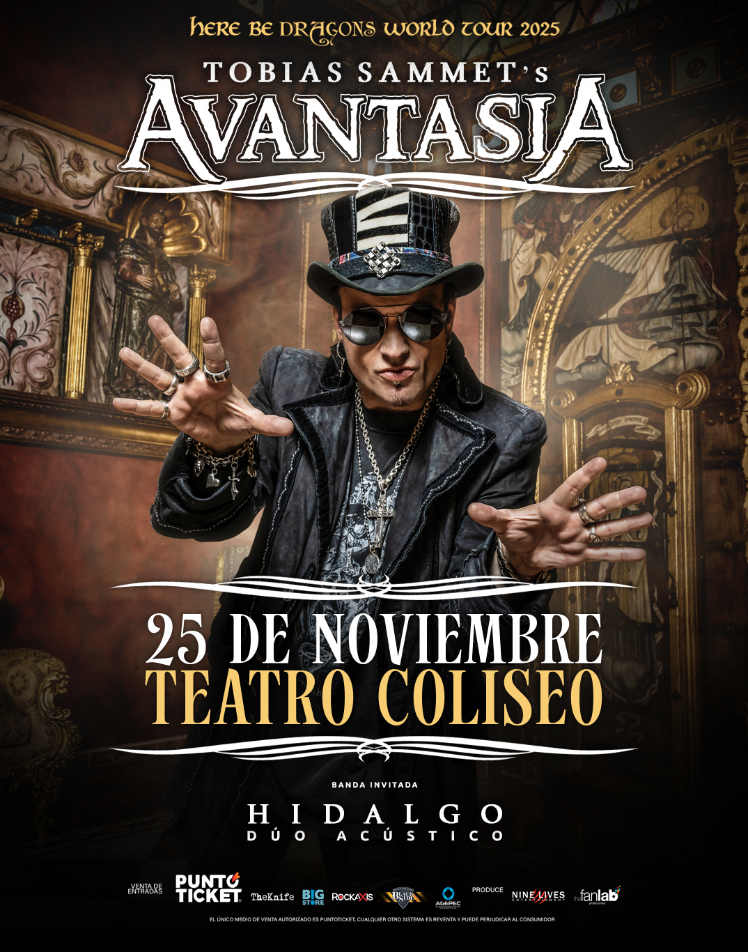 En formato acústico: Hidalgo se suma al regreso de Avantasia a Chile