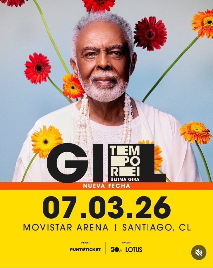 Gilberto Gil reprograma su concierto en Chile para el 07 de marzo de 2026