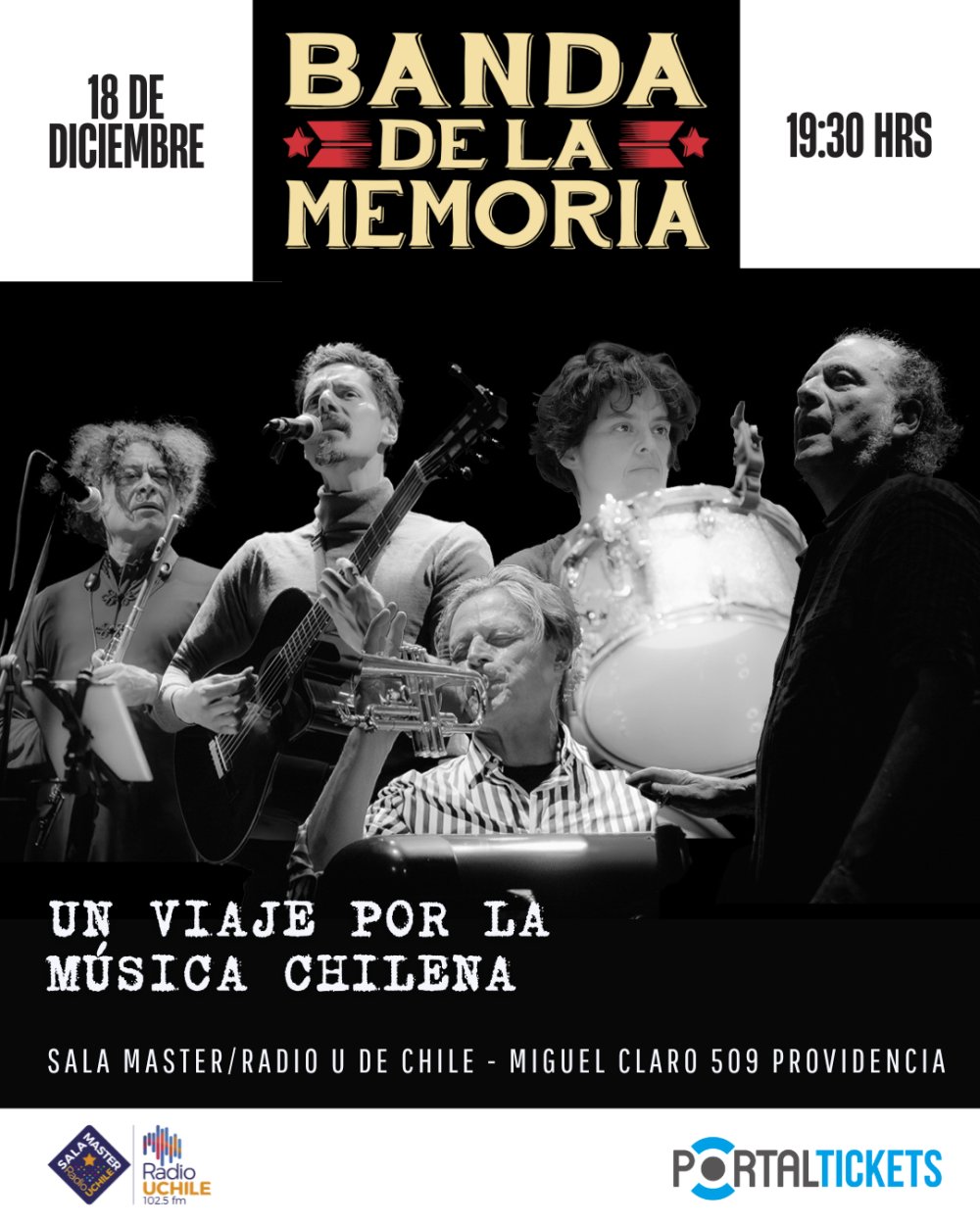 Jueves 18 de diciembre: La Banda de la Memoria se presenta en Sala Máster 