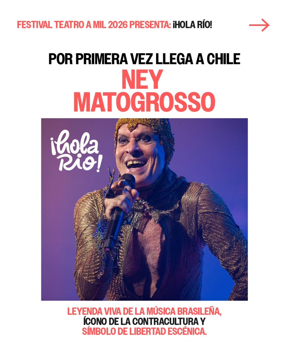 Leyenda de la música brasilera Ney Matogrosso se presenta por primera vez en Chile