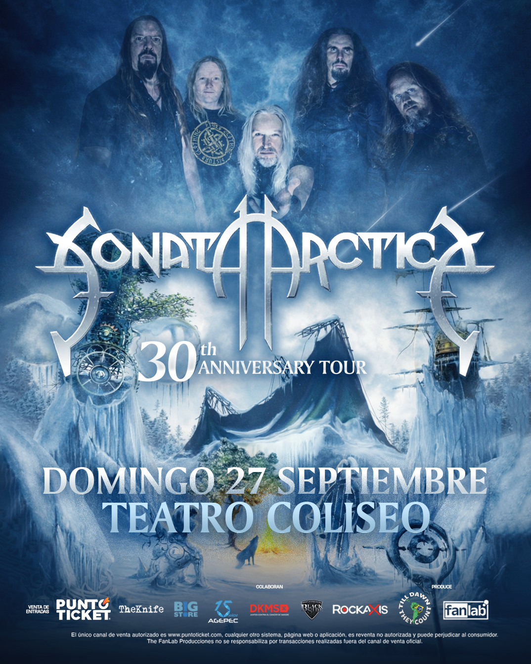 Sonata Arctica llega a Chile celebrando tres décadas de carrera