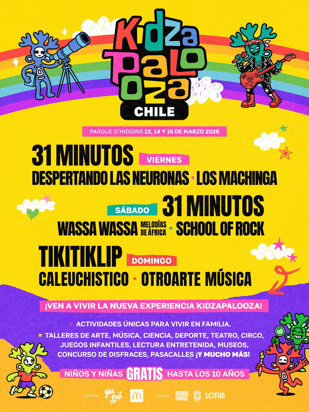 Lolla para los niños: Revelan cartel completo de Kidzapalooza