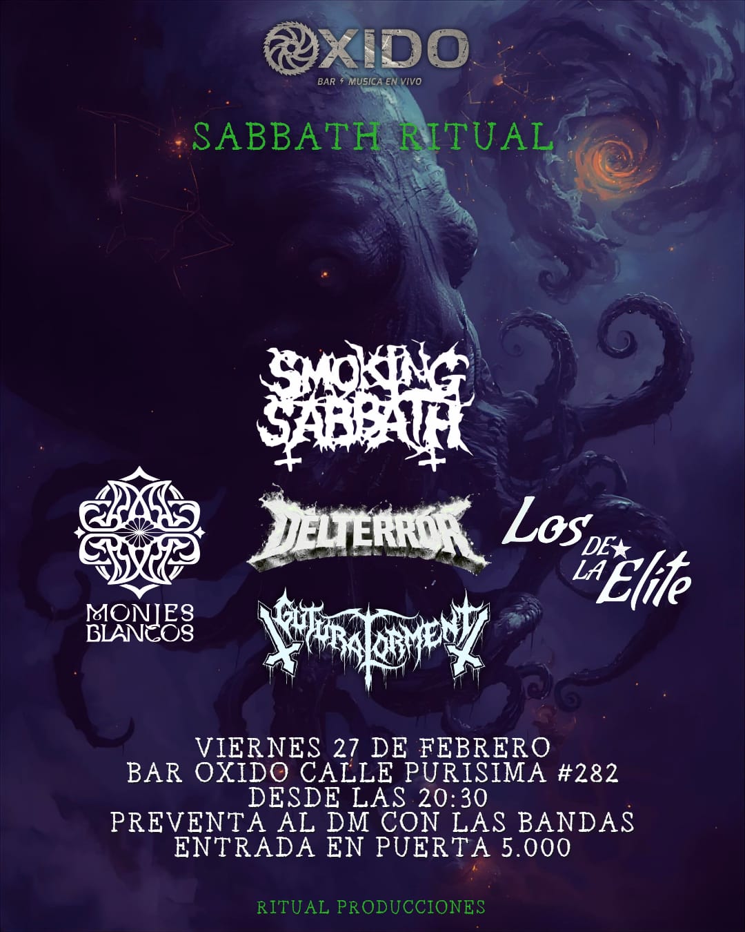 Delterror regresa a Bar Óxido este 27 de febrero