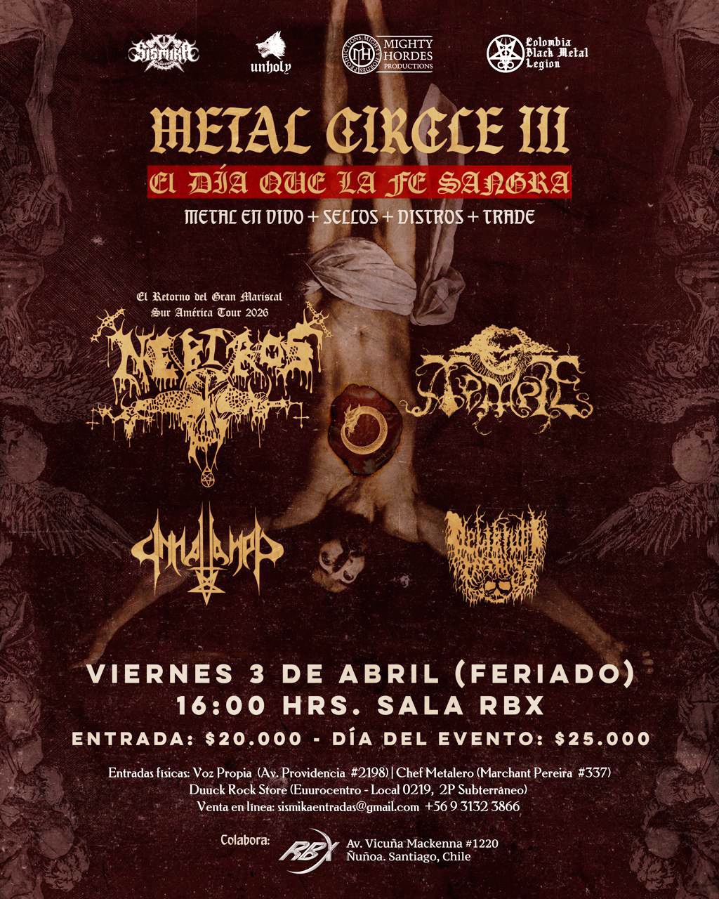 Nebiros se presentará en Chile este 3 de abril después de 14 años