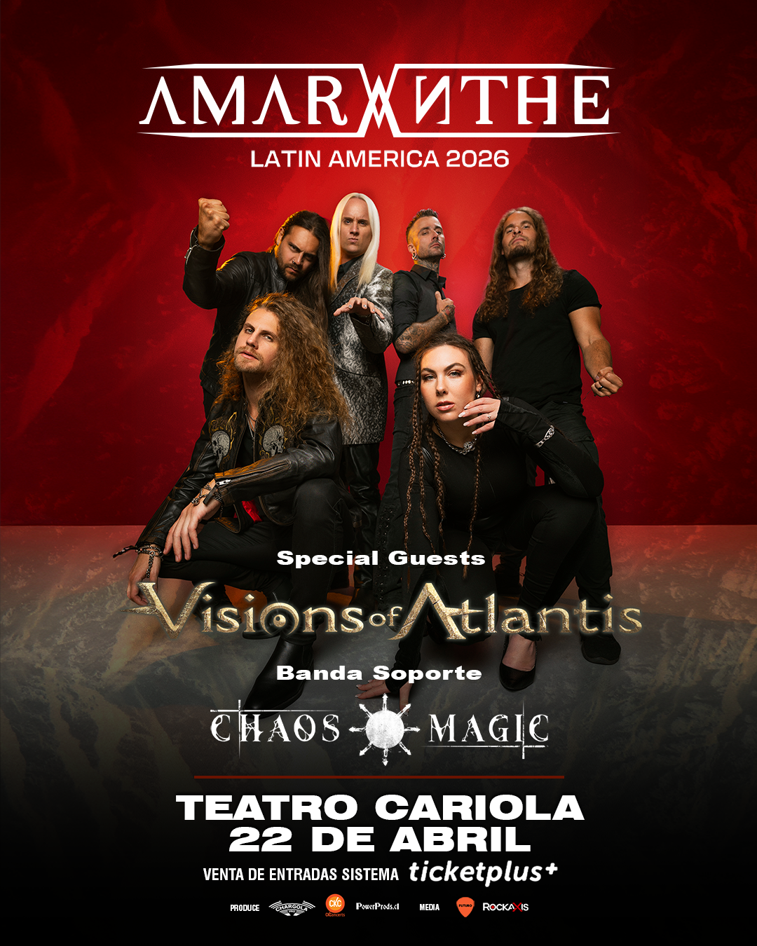 Concurso: Amaranthe y Visions of Atlantis este 22 de abril en el Teatro Cariola