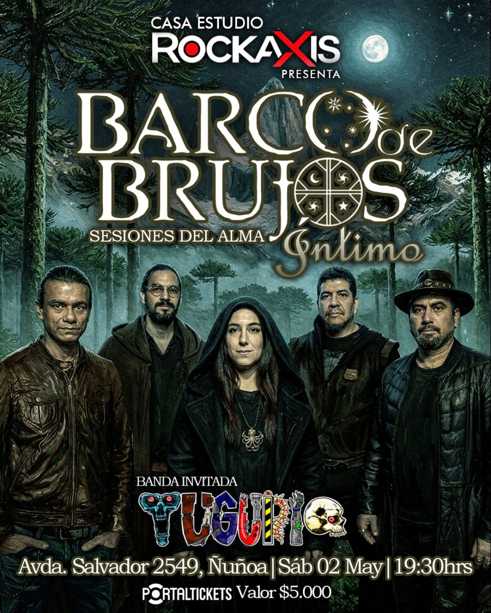 Barco de Brujos y Tugurio se presentarán en formato acústico este 2 de mayo