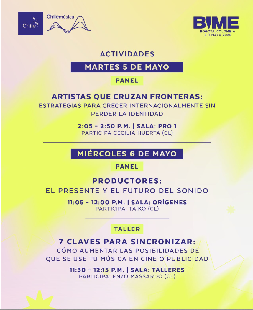 CHILEMUSICA Consolida su participación en todas las ediciones en BIME Bogota