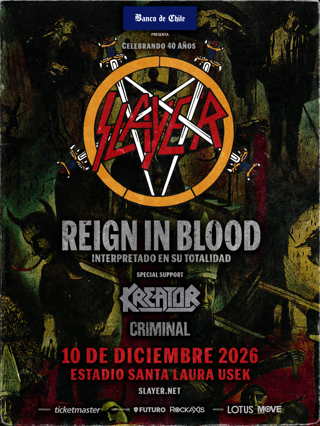 Interpretando su obra maestra: Slayer confirma su esperado regreso a Chile