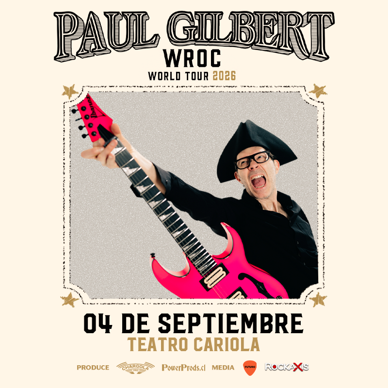 Concurso: Paul Gilbert regresa a Santiago este 4 de septiembre