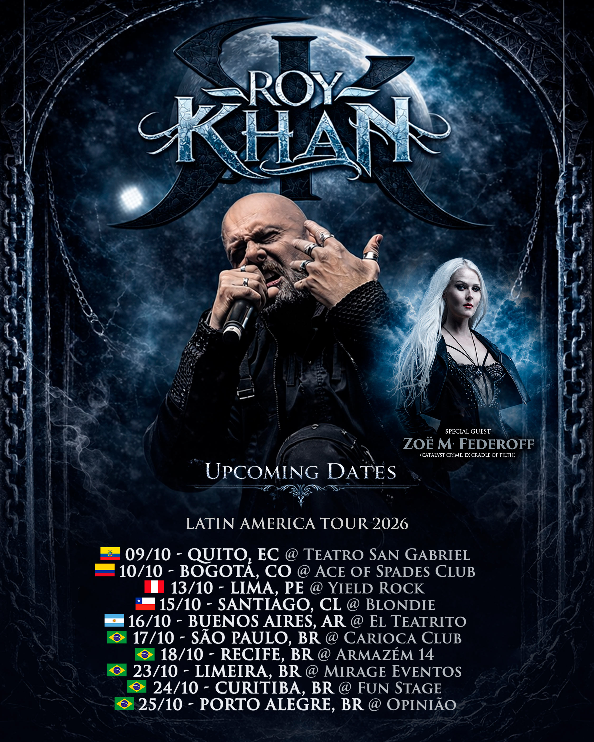 Zoë Marie Federoff se suma a la gira latinoamericana de Roy Khan