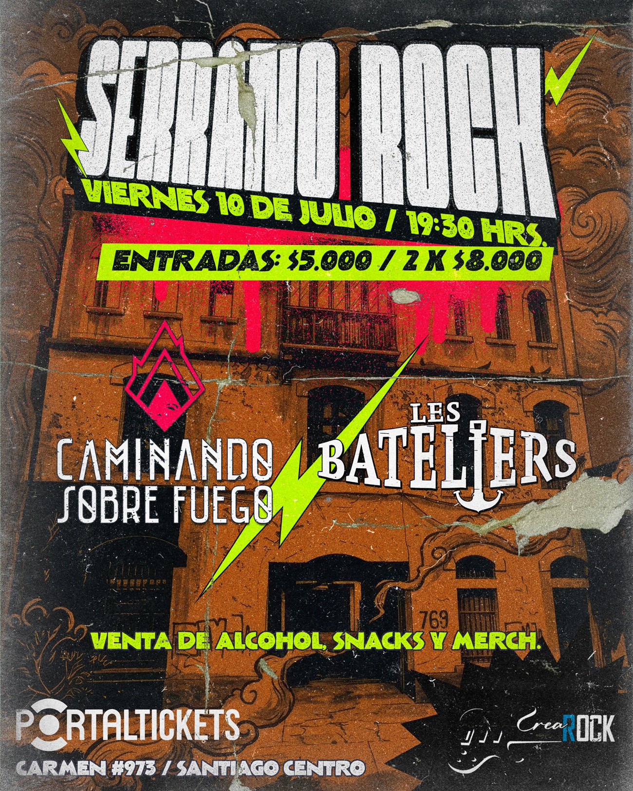 Caminando Sobre Fuego y Les Bateliers se presentarán en CreaRock