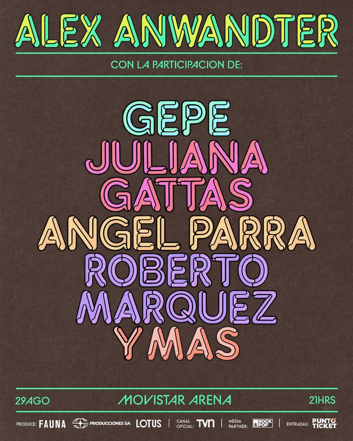 Álex Anwandter confirma sus primeros invitados al Movistar Arena
