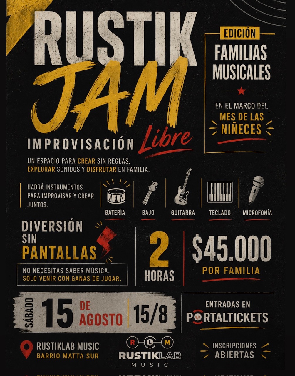 RustikLab Music propone una sesión especial para familias