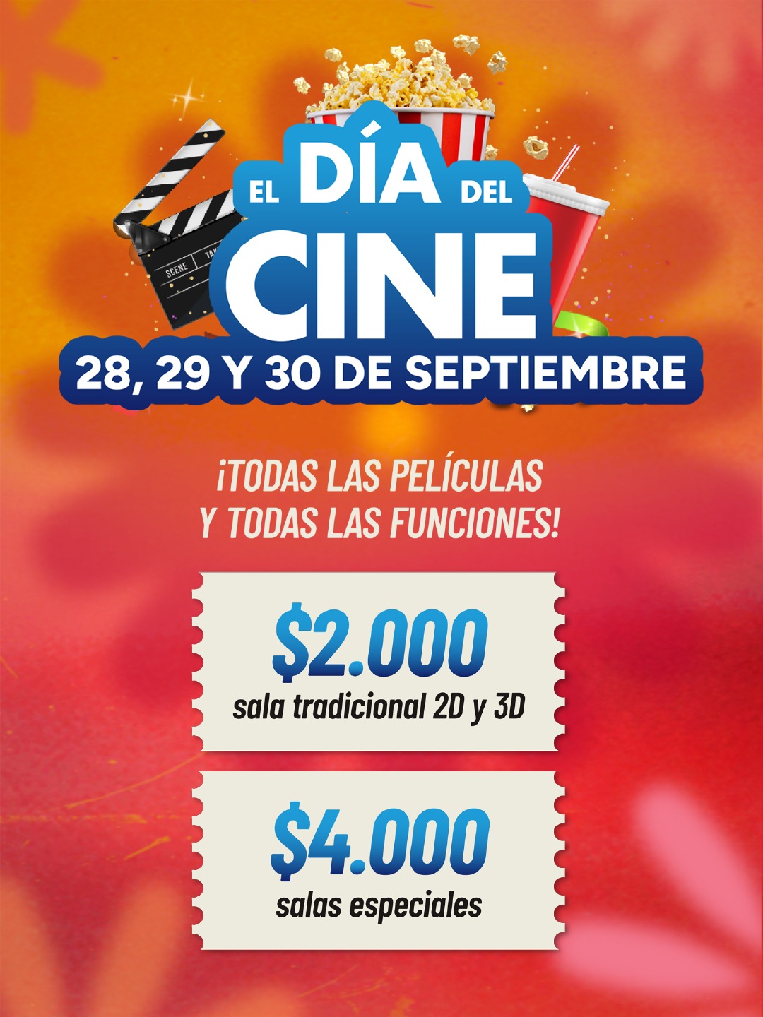 Día del Cine 2026: 28, 29 y 30 de septiembre