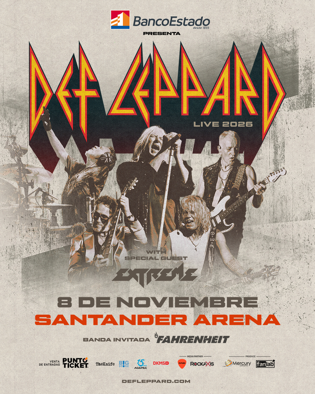 Def Leppard en Chile: Fahrenheit será la banda de apertura