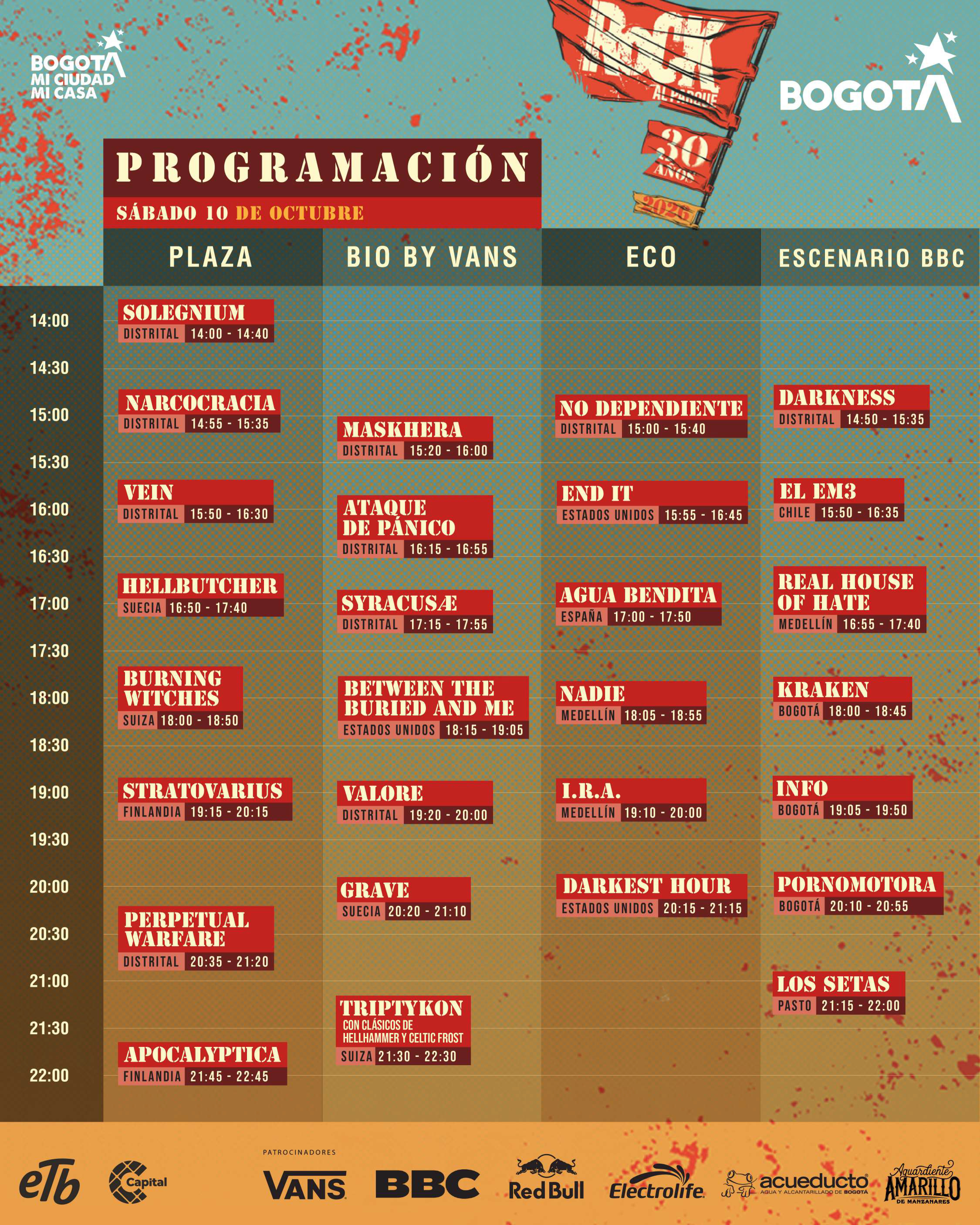 Rock al Parque 2026 revela su programación por días: cuatro escenarios y más de 80 bandas