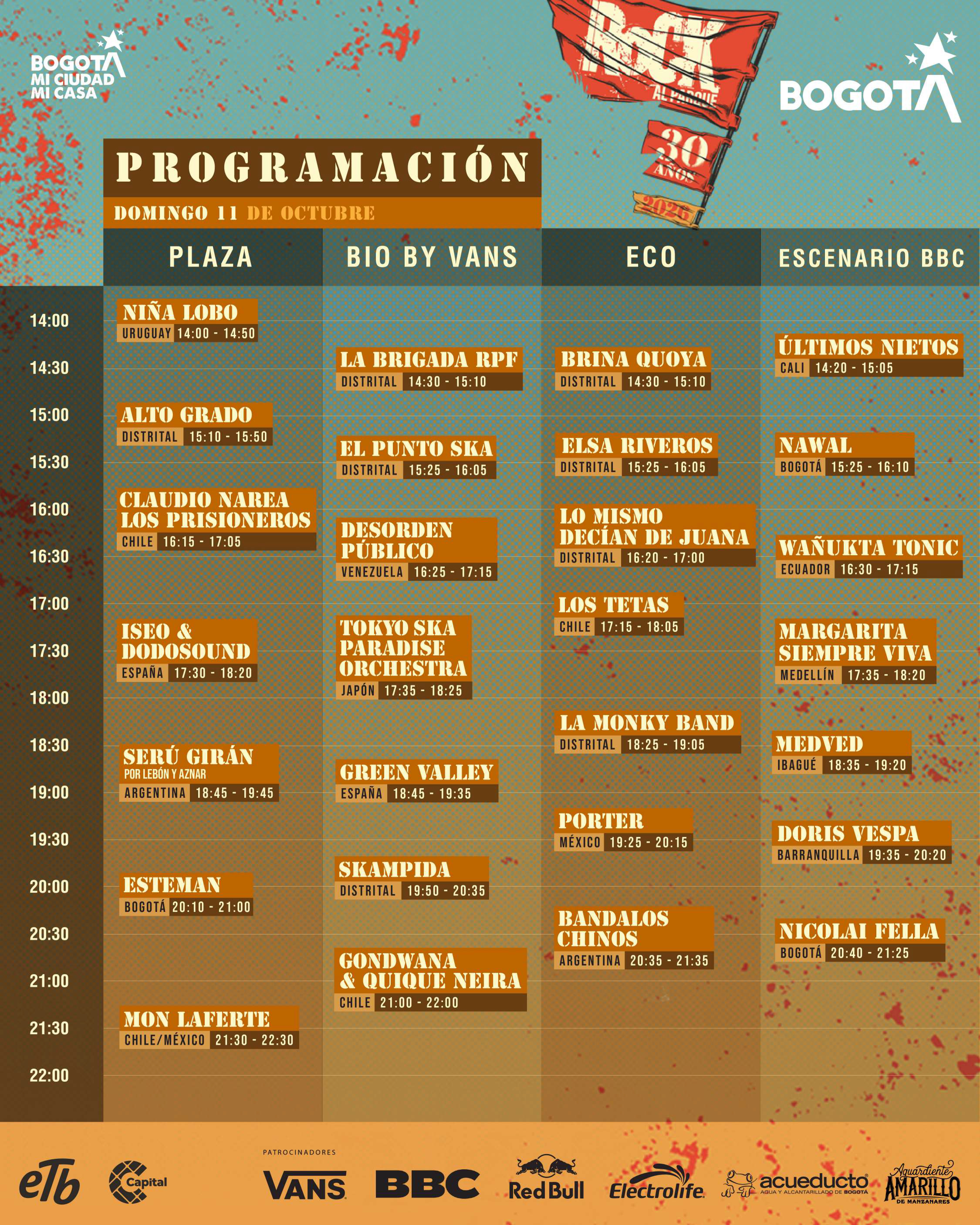 Rock al Parque 2026 revela su programación por días: cuatro escenarios y más de 80 bandas